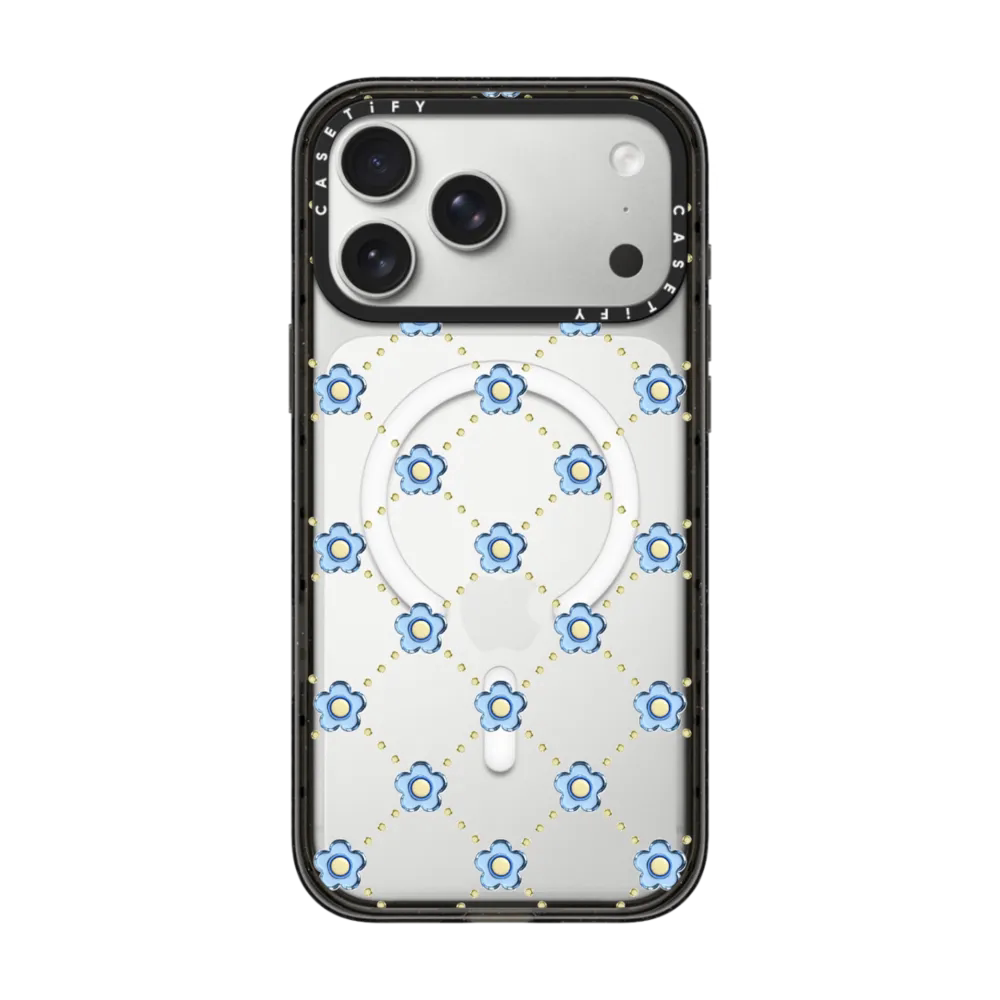 CASETiFY蓝色冰晶宝石小花手机壳