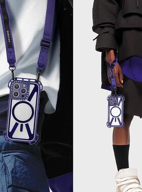 现货CASETiFY极强韧多功能户外登山手机背带百搭结实防丢蓝色挂绳