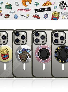 现货正品casetify韩火火联名TIPSEVEN牙妹薯条磁吸手机指环支架潮