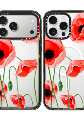 现货CASETiFY正品红色花海适用苹果iPhone16/17 Pro Max防摔手机壳时尚15/14/13轻奢风air浪漫花卉淑女保护套