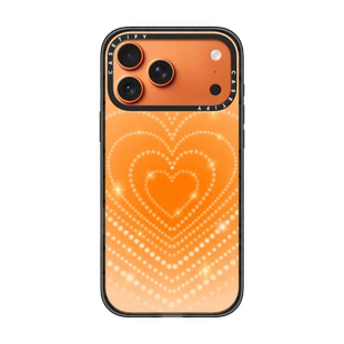 现货CASETiFY正品橙色爱心闪亮适用苹果iPhone17 pro max磁吸防摔手机壳时尚16/15/14/13高级17air轻奢保护套