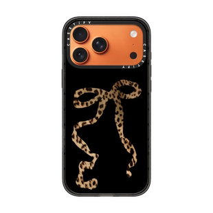 现货CASETiFY正品豹纹蝴蝶结丝带适用苹果iPhone16/17 Pro Max防摔手机壳15/14/13/air高级黑色ins风12保护套