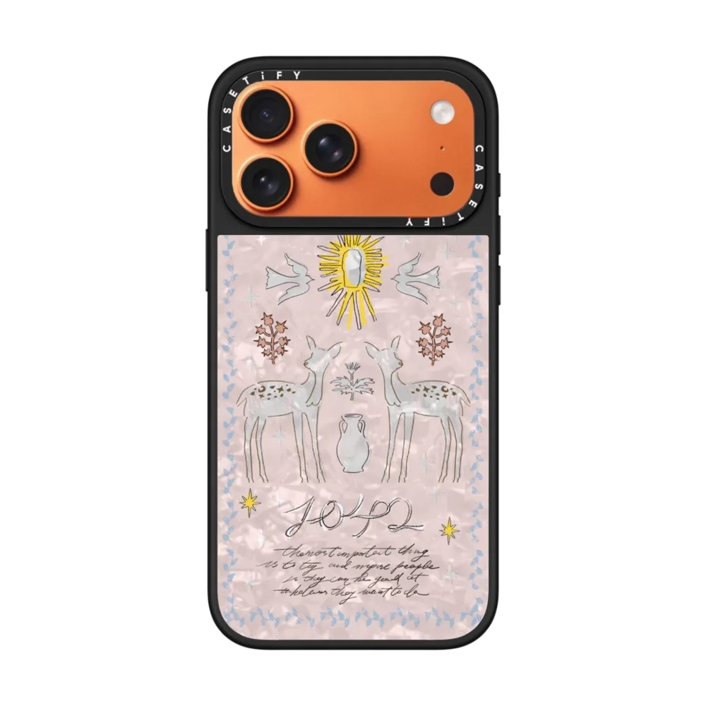 粉色珍珠纹CASETiFY苹果17pm女生