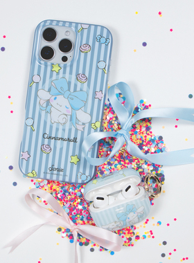 sonix三丽鸥库联名蓝色丝带蝴蝶结适用苹果iPhone16 pro max库落米手机壳卡通可爱少女心甜美15条纹软妹ins套