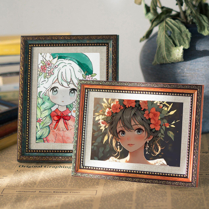 宫廷欧式复古摆台67810A4寸照片动漫图片装饰画框架古典相框空框