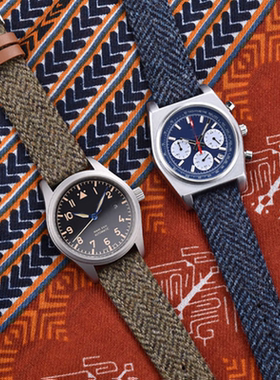 英伦复古风哈里斯粗花呢真皮表带适配三星S2/S3华为GT18/20/22/mm