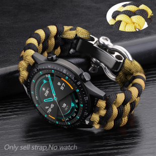 适配华为gt3表带夏季 伞绳钢扣编织尼龙手表watch3pro运动gt2表带