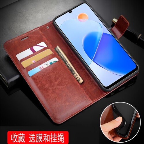 适用荣耀PLAY6T手机壳皮夹华为CMA一AN40外壳翻盖荣耀CMA-AN40保护套6.74英寸PLAYT6插卡CMA-TN40硅胶荣誉PLA