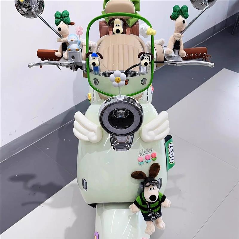 卡通掌门狗电动车装饰爱玛元宇宙pro小配件摩托车立体电瓶车贴女