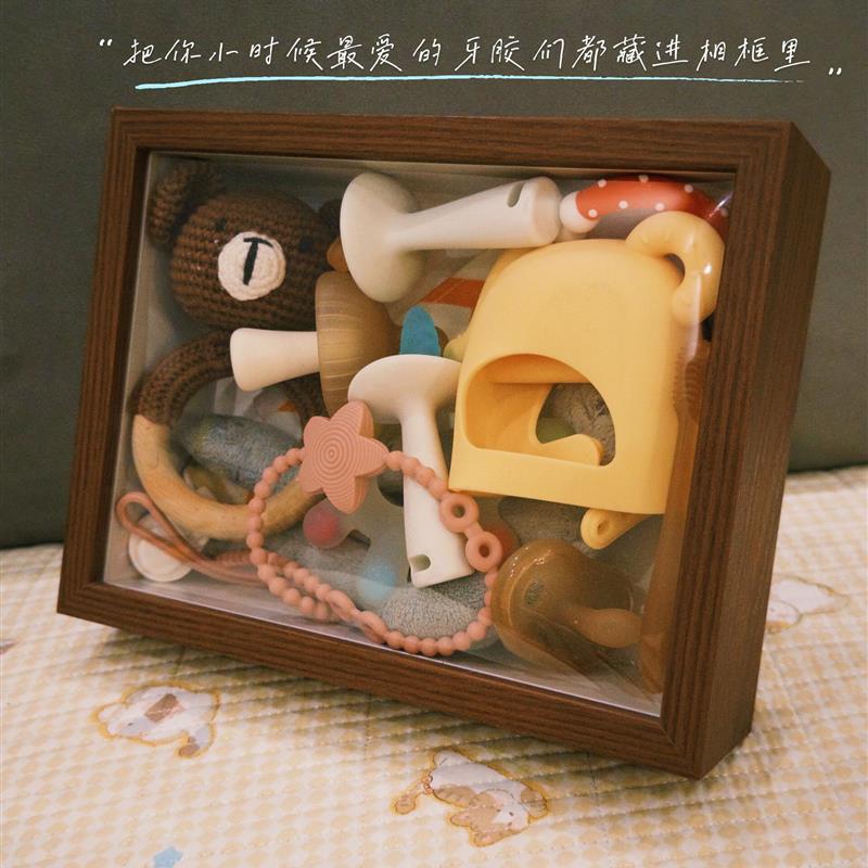 宝宝牙胶秒变艺术品!牙胶收纳框儿童小物件收藏纪念中空立体相框