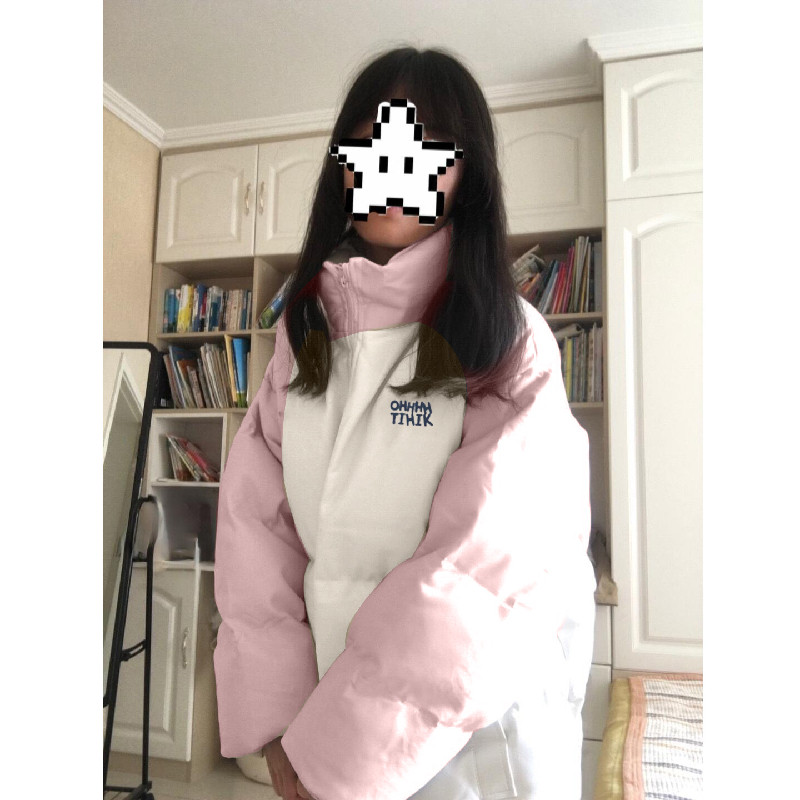 冬季拼色棉服加厚小个子棉衣