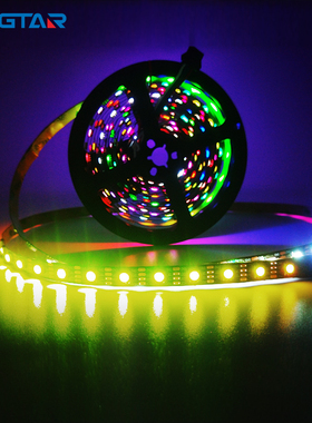 SK9822LED幻彩灯带双信号内置IC单点单控幻彩跑马灯带APA102防水