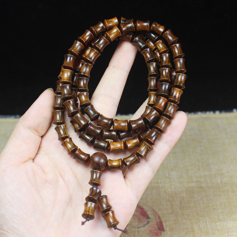 厂家 虎皮檀佛珠竹节手串 手链 木质工艺品佛珠手串手链