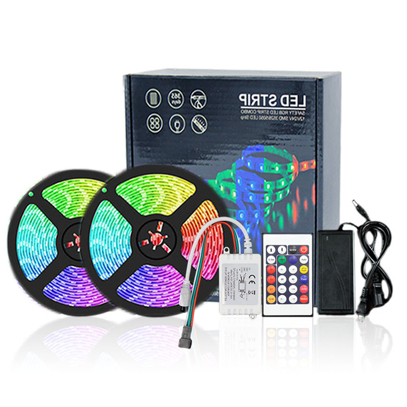12V5050防水rgb贴片2811IC幻彩灯带24键遥控跑马流星全彩灯条套装