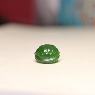 玉奕新疆和田玉籽料3.1克碧玉龟甲富甲一方手绳手链玉龟甲背云