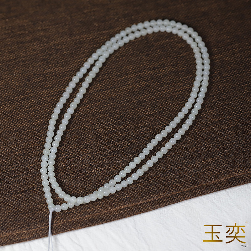 sl101CNAL白玉籽料多圈颈链4mm
