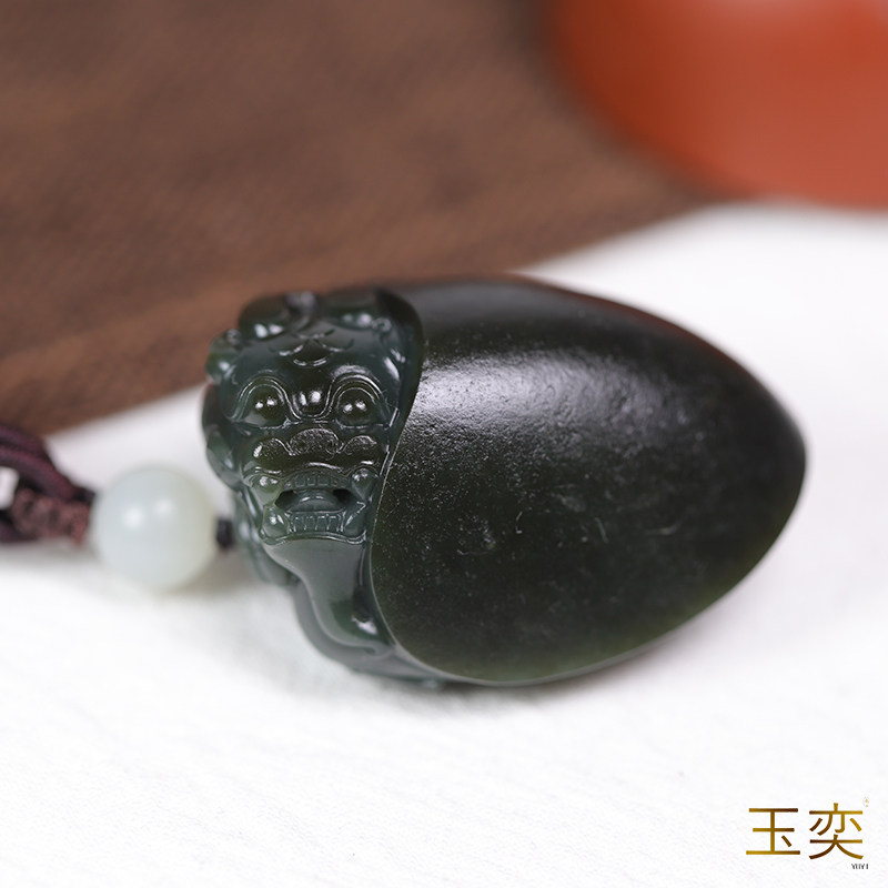 玉奕和田玉籽料仿古龙龟挂件