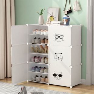 简易鞋架子多层家用门口结实耐用宿舍小型鞋柜小窄入户门过道带门