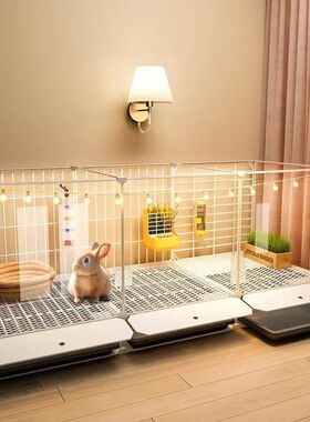 透明观赏兔子笼子家用室内专用大号自动清粪带厕所小兔笼养兔窝屋