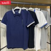 休闲简约百搭撞色领纯色短袖 时尚 t保罗衫 男 baleno班尼路polo衫