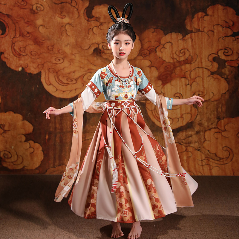 女童汉服儿童唐装超仙春装女孩2022古风中国风长袖襦裙连衣裙春款