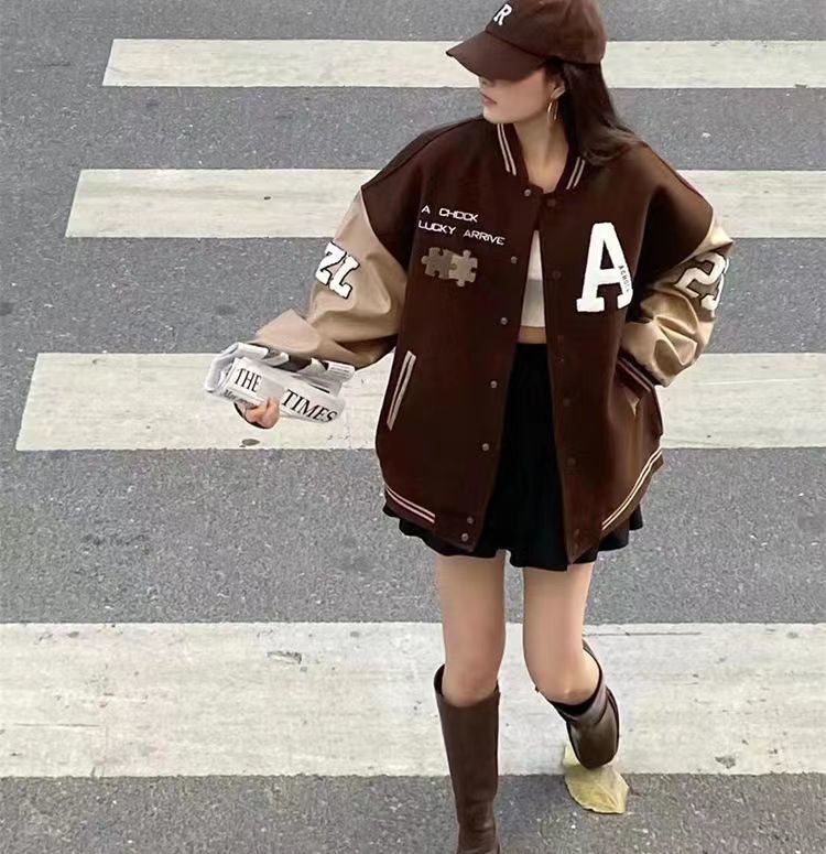 美式潮牌外套女ins潮冬季学生短外套