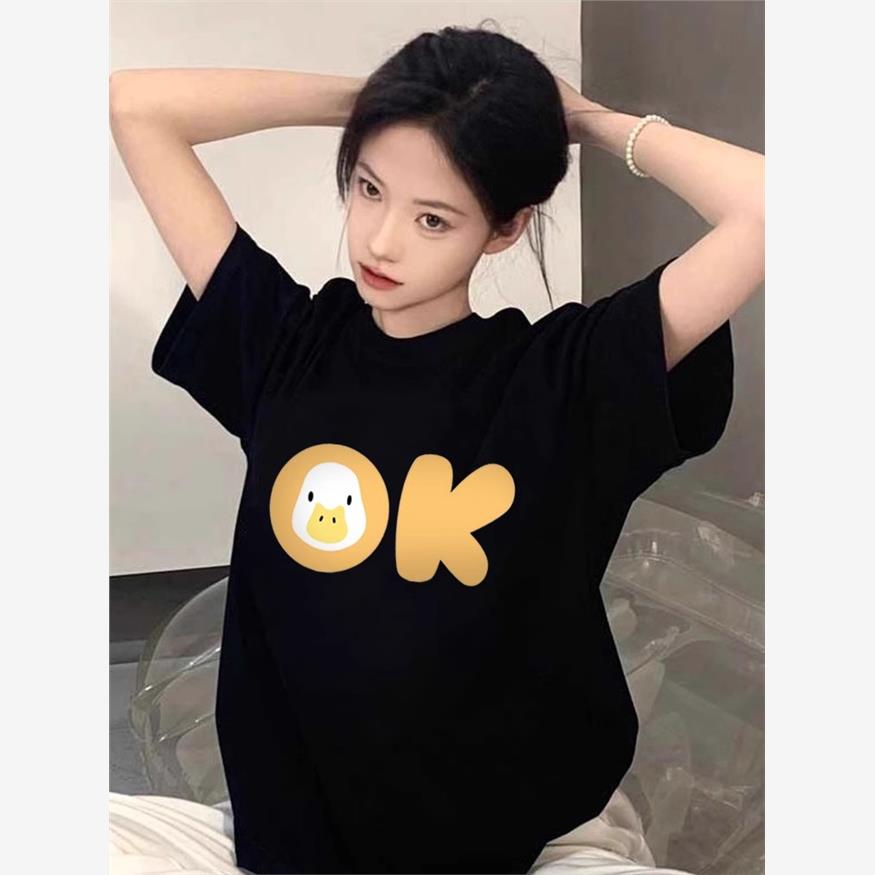 胖mm重磅纯棉短袖t恤女2025新款夏季正肩黑色美式半截袖宽松上衣