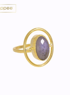 「现货」英国Harmonia Labradorite Cocktail戒指个性夸张不规则