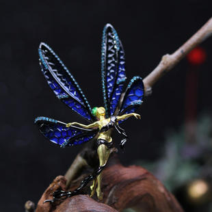 麟琅豆娘胸针不对称胸花不规则高级感时尚小众经典