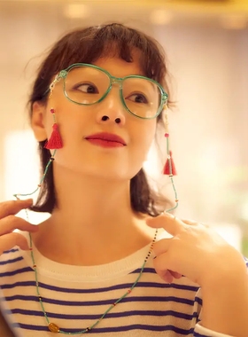 设计师锦瑟玛瑙青金石流苏项链