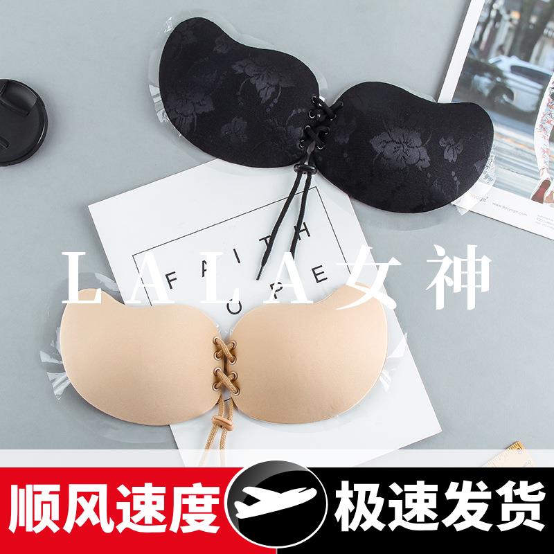 芒果拉绳胸贴薄款夏季女吊带用聚拢上托防凸点硅胶隐形乳贴肩带