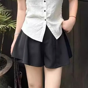 宽松显瘦简约休闲短裤 琪琪微微胖大码 百搭松紧腰短裤 女装 时尚