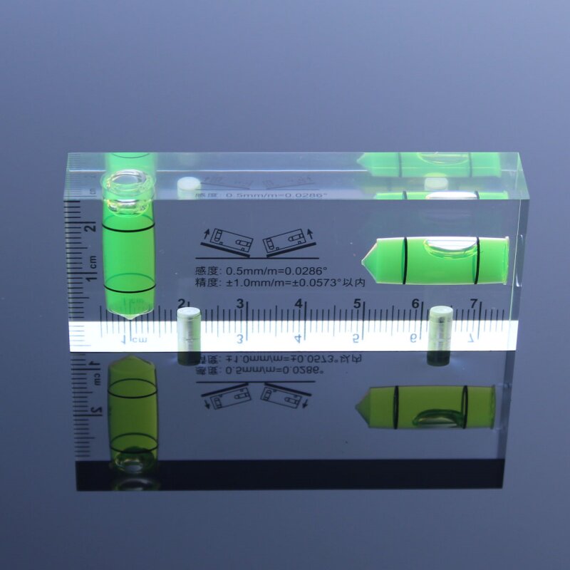 全新透明亚克力水平尺带刻度测量工具精准耐用XY双向T型带磁水泡