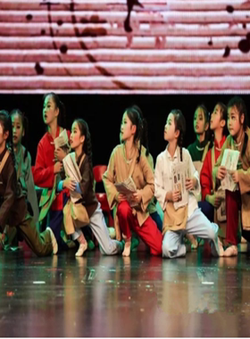 报童书包卖报服报童的歌表演舞蹈服山区贫穷儿童服十一届小荷风采