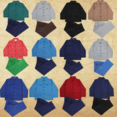 怀旧时代文革农民男70知青下乡中山装 演出服80村姑年代女话剧服装