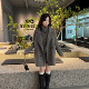 气质两件套羊毛大衣马甲时尚 秋冬新款 韩版 长毛外套百搭宽松8699