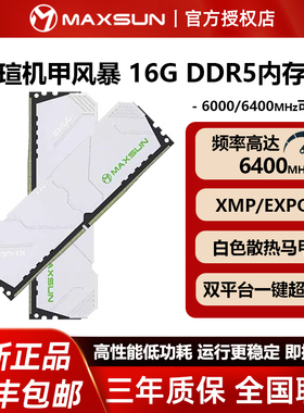 铭瑄内存DDR5 16GB 6000/6400MHz 电竞高频机甲暴风台式机马甲条