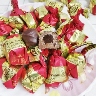 俄罗斯进口酒心巧克力KONTI白兰地酒味夹心糖果慕斯流质糖果零食