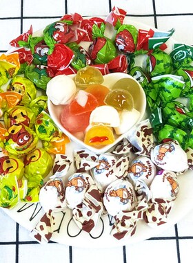 Konti康吉夹心软糖俄罗斯进口大牛奶味爆浆果汁西瓜糖果儿童零食