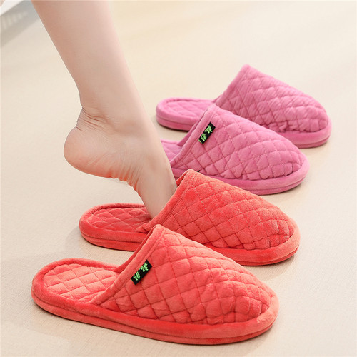 秋冬包脚水晶绒室内软底包头拖鞋