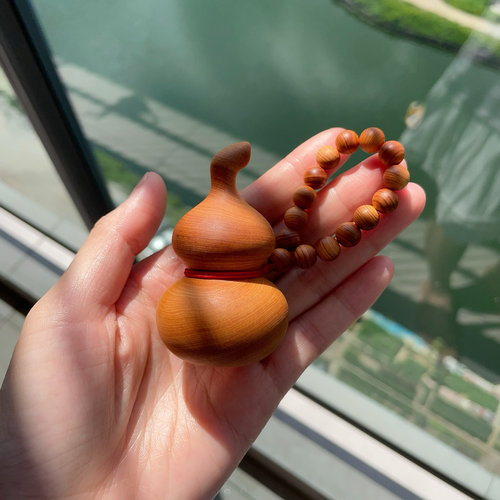 天然陈化老料崖柏木葫芦手把件随身福禄文玩摆件潮玩手办