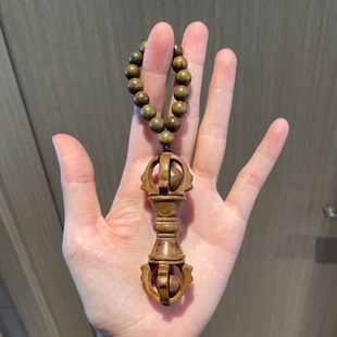 天然木雕阿根廷绿檀金刚降魔杵手捻降魔杵文玩手把件挂件潮玩