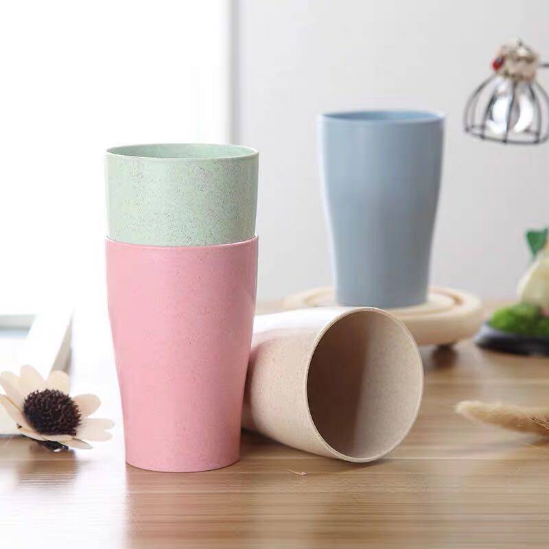 小麦秸秆洗漱口杯子家用情侣家庭套装喝水杯简约牙刷涑口杯环保