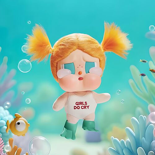 泡泡玛特CRYBABY哭娃 Vacation Mode On系列搪胶毛绒挂件盲盒