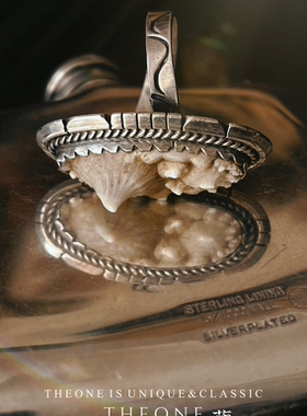 THEONE罕见古董孤品美国印第安原住民手工纯银鲨鱼牙戒指美式复古