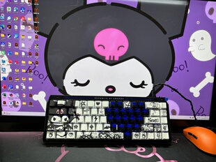 库洛米主题侧刻拼黑透键帽 适配wootingez63made68夜魔rs7迈从等