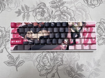 鬼灭之刃弥豆子主题侧刻字透键帽适配wootingez63mad68夜魔迈从等