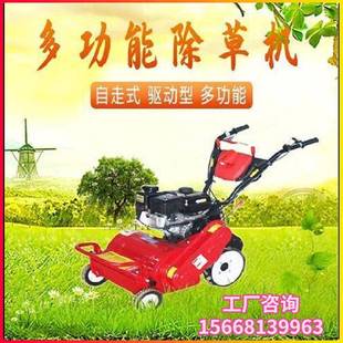 自走式碎草还田机 大动力灭茬粉草器 小型田园果园汽油剪草机