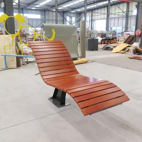 户外公园椅室外休闲躺椅庭院花园家用防腐木凳子铁艺沙滩座椅厂家