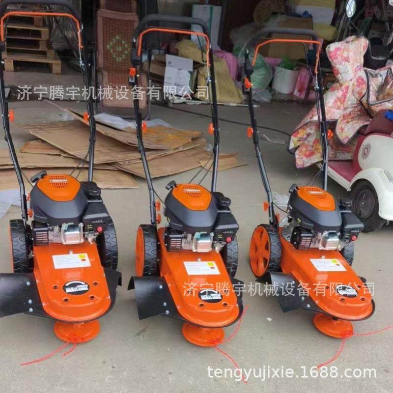 自行走尼龙绳打草机汽油款报价手推式内燃尼龙线割草机多少钱